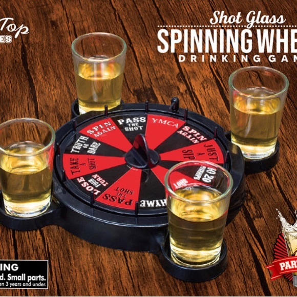 Other - Spinning Wheel Shot Glass Game - Black and Red